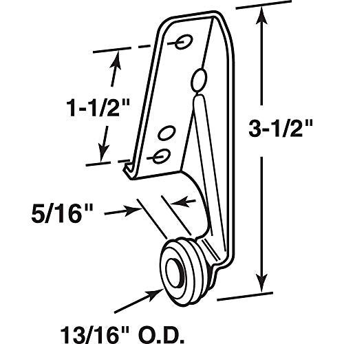 PRIME-LINE Left Hand Drawer Track Roller - 2 Pack, 13/16" Nylon