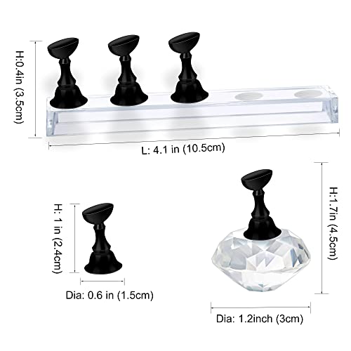 MISSELF Magnetic Nail Art Practice Holder Set with Crystal Base and Putty