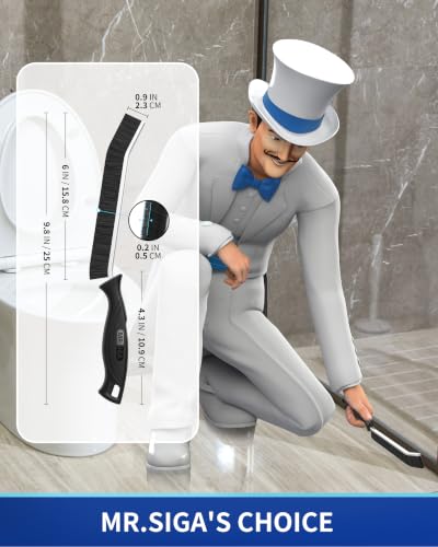 MR.SIGA Crevice Cleaning Brush Set - Heavy Duty Grout Scrub for Kitchen