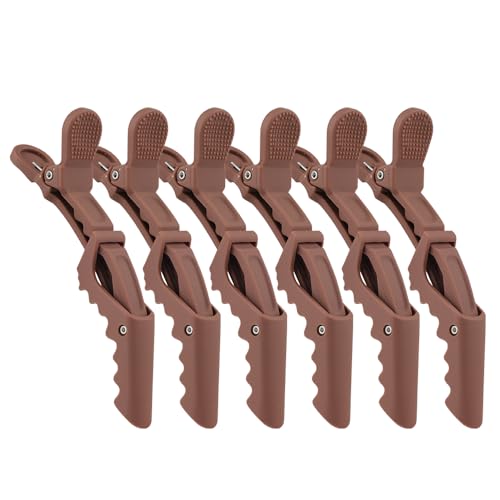 GlamorDove Matte Alligator Hair Sectioning Clips 6-Pack for Styling