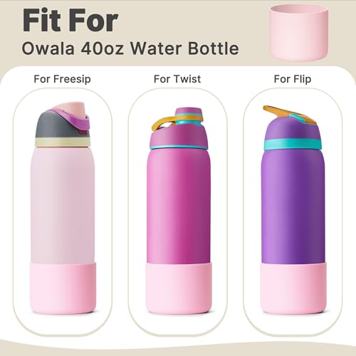 Pink Silicone Boot for Owala 40oz Water Bottle - Impact-Resistant Sleeve