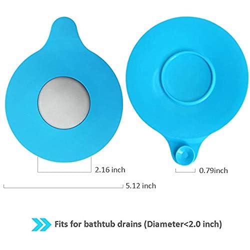 Mydio Silicone Bathtub Drain Stopper - Water-Drop Design, Blue