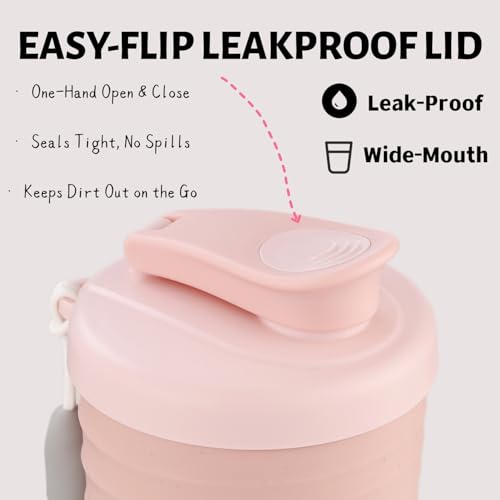 Pink Protein Shaker Bottle 14 oz | Leak-Proof with Grip Strap