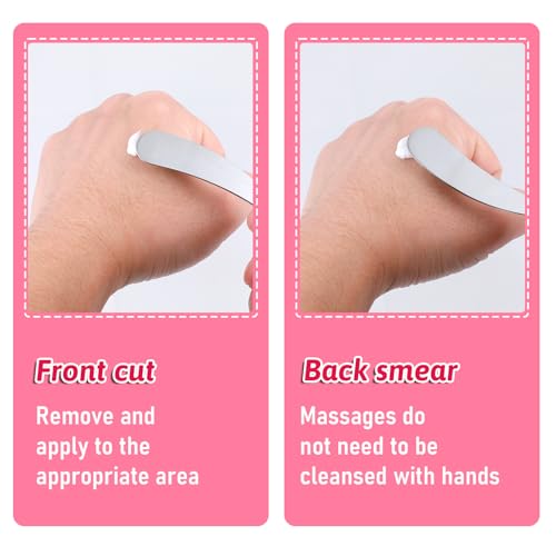 JJUNW 2Pcs Stainless Steel Cosmetic Spatula Mini Makeup Spoon Set