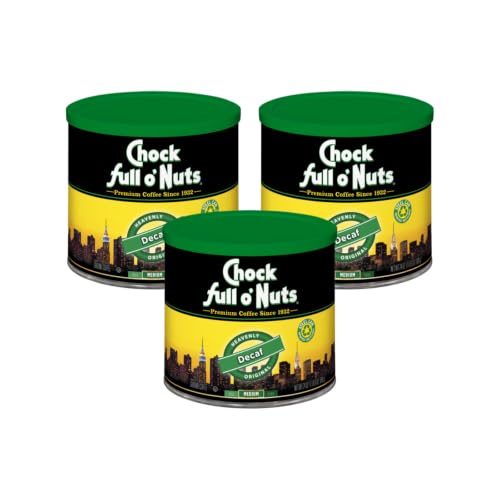 Chock Full o' Nuts Heavenly Original Decaf Ground Coffee 24oz Can - Medium Roast (Pack of 3)
