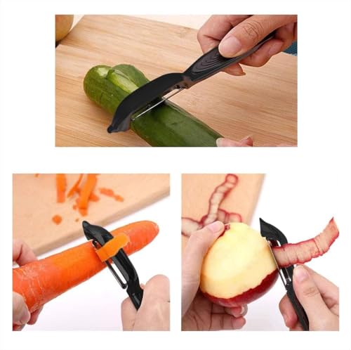 Marouom Premium Vegetable Peeler Set - Black Ergonomic Handle, 2PCS