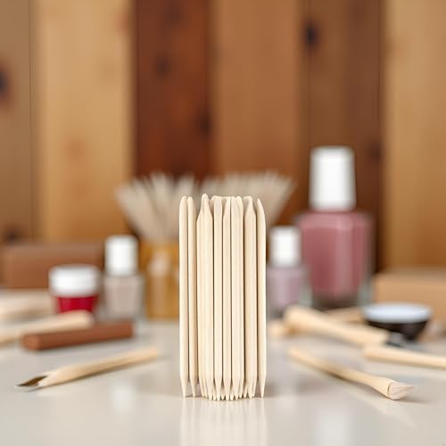 Wooden Cuticle Pusher 20-Piece Set Double-Sided Nail Sticks for Manicure