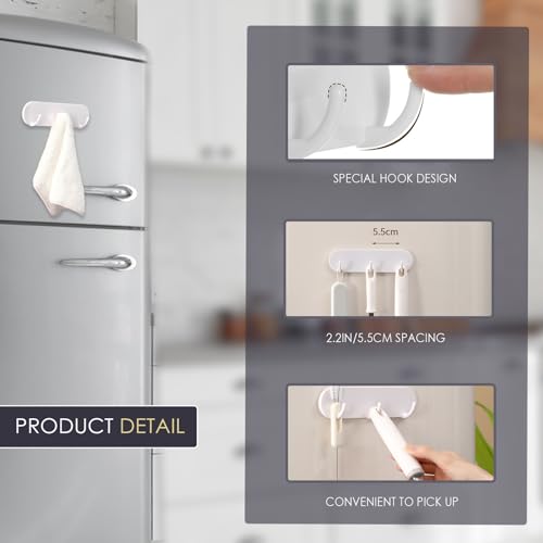 Kwude 2-Pack Magnetic Key Holder Hooks for Refrigerator and Metal Surfaces