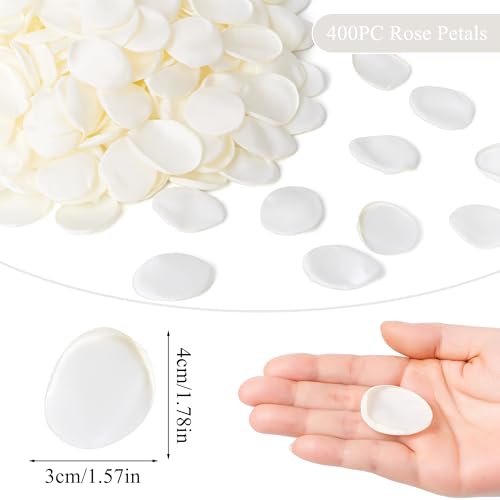 400PCS White Silk Rose Petals - Artificial Flower Petals for Weddings & Romantic Occasions