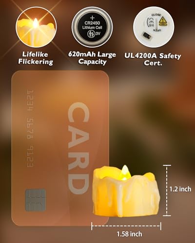 Ivory 12-Pack Remote Flameless LED Tea Light Candles - 400+ Hours