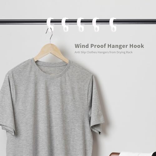 HEVSTIL Windproof Clothesline Hanger Clips - 45mm White, 20-Pack