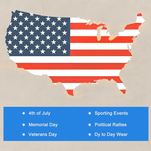 2 Pack American Flag Headband, Non-Slip Stretchy Sports Sweatbands for Men & Women, USA Flag Hairbands for Running, Basketball, Yoga, Workout, Exercise