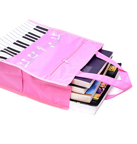 Pink Piano Keys Handbag Reusable Grocery Tote for Music Lovers