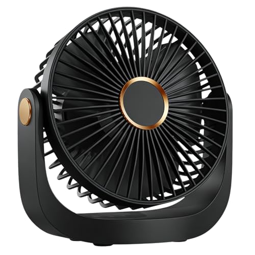 DoHome Portable Desk Fan, 3000mAh Rechargeable Table Fan with Night Light