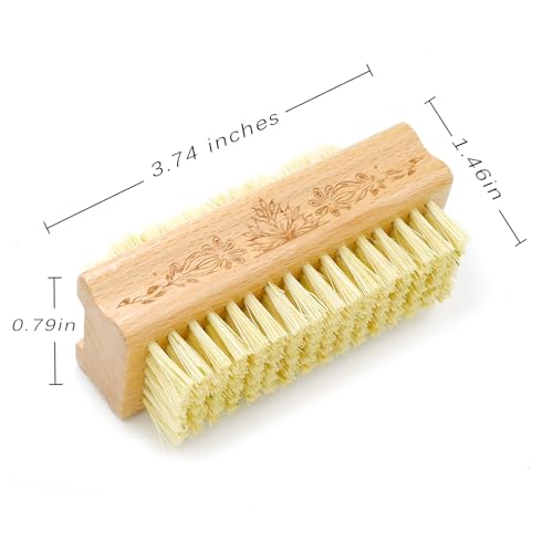 Menesia Wooden Nail Brush - Natural Wood Hand and Fingernail Scrubber