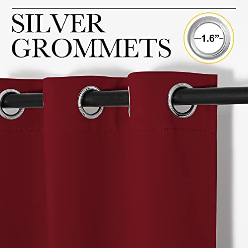 NICETOWN Burgundy Blackout Curtains - 42"W x 48"L, 2-Panel Set