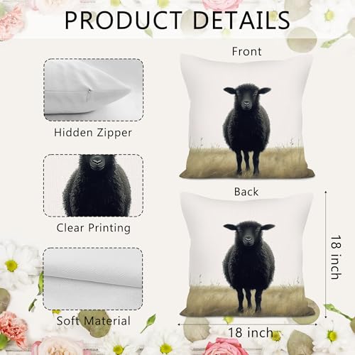 Easter Sheep Throw Pillow Cover 18x18 | Farmhouse Decor