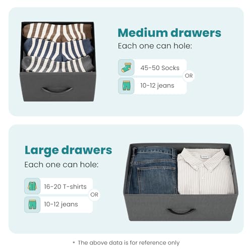 OLIXIS 7 Drawers Dresser for Bedroom, Fabric Storage Tower for Living Room, Entryway - Sturdy Steel Frame, Wooden Top & Easy Pull Fabric Bins, Closet Chests Organizer for Clothes, Classic Grey