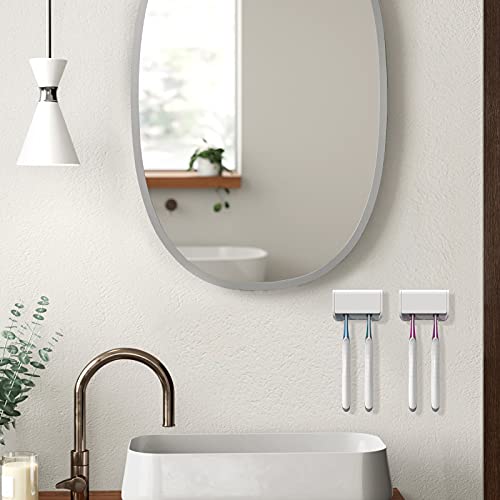 Linkidea Wall Mounted Toothbrush Holder with Cover - 2 Pack