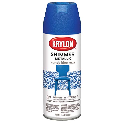 Krylon Shimmer Metallic Spray Paint, Blue, 11.5 oz Can