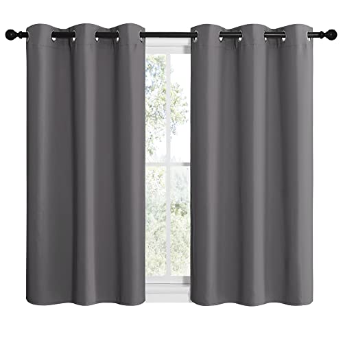 NICETOWN Grey Blackout Curtain Panels - Thermal Insulated Drapes (42" x 40")