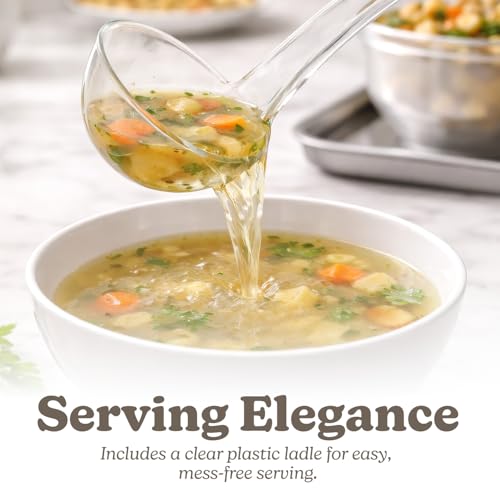 Disposable Clear Plastic Ladle Set - Sturdy Soup Serving Tool