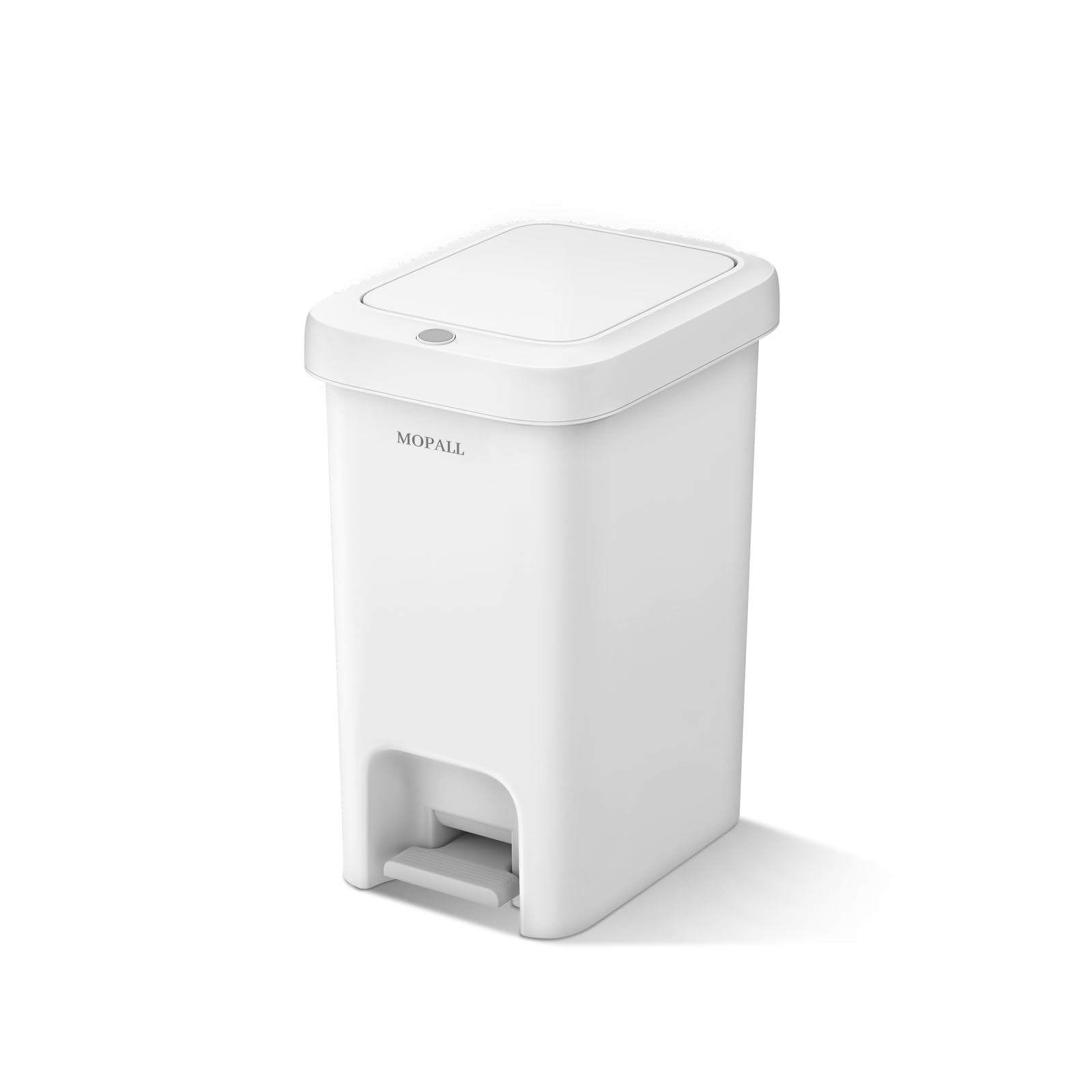 MOPALL 1.9 Gallon Slim Bathroom Trash Can with Lid - Dual-Way Opening (Step Pedal & Press Top) Small Trash Can for Narrow Spaces, Rust-Proof Wastebasket Small Garbage Can for Bathroom, Bedroom, Office