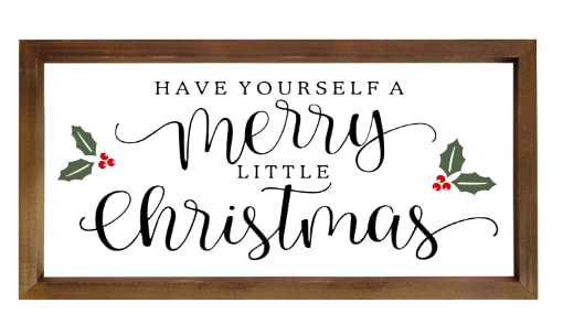 Holiday Wooden Wall Sign - Have Yourself A Merry Little Christmas - 16 x 8 Inches