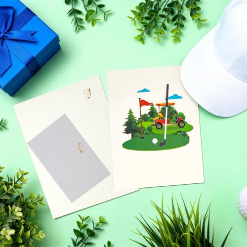 3D Golf Course Pop Up Card for Men - Golf Theme Birthday & Father's Day