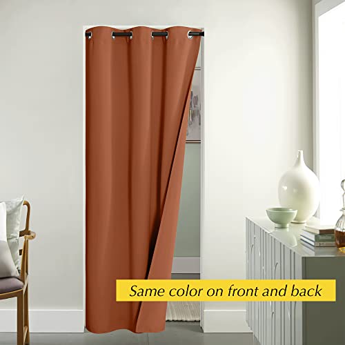 NICETOWN Burnt Orange Blackout Door Curtain - 42" x 95"