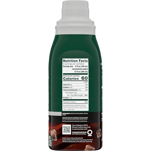 Starbucks Cold Brew Coffee Concentrate, Sweetened Black, 32oz