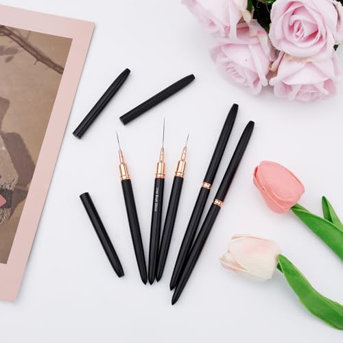 Gosknor 5pcs Nail Art Liner Brushes Set - Fine Detail Drawing Tools