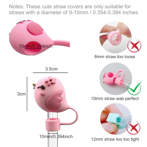 Silicone Straw Topper for Stanley Cup - Bird Shape, 10mm
