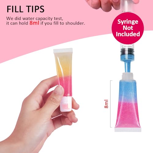 AMORIX 6 Pcs Refillable 5ml Clear Lip Gloss Tubes for DIY Cosmetic Squeeze