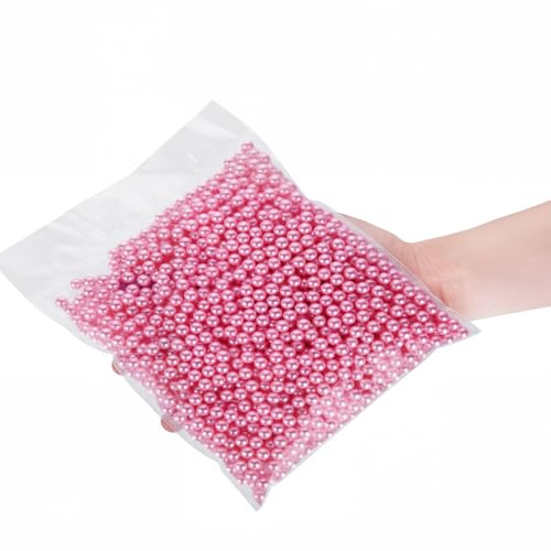 Pink Makeup Beads for Brushes - 1100pcs 8mm Faux Pearls for Organizing Cosmetics