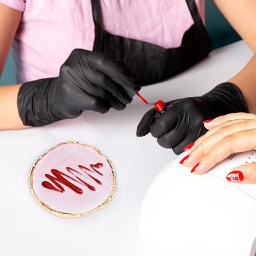 Kynigo Resin Nail Art Palette with Gilded Edge for Color Mixing Pink