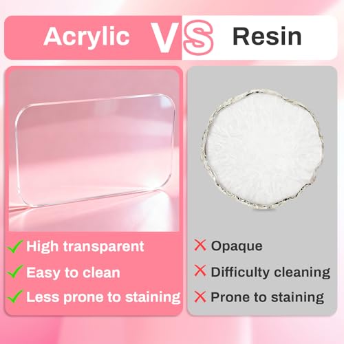 RAQEHO Transparent Acrylic Nail Art Palette & Gel Polish Mixing Tray