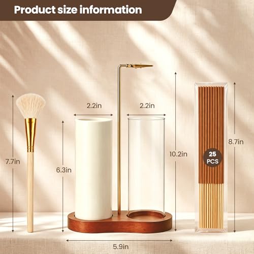 2-in-1 Incense Holder & Storage Jar with Ash Catcher - Ideal for Meditation & Home Decor
