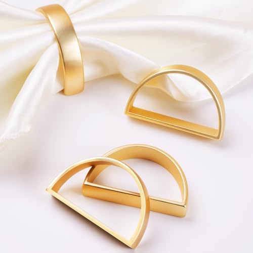 Matte Gold Semicircle Napkin Rings Set of 200 for Holiday & Everyday Dining