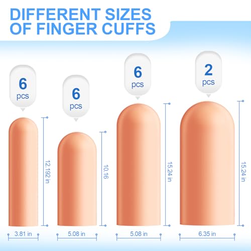 20 Pcs Gel Finger Protectors, Finger Caps Silicone Fingertips Protection, Reusable Soft High Elastic Fingertip Bandages for Relief Fingers Arthritis, Cracked , and Other Fingers Pain(Multi-Size)