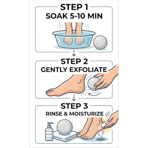 Natural Pumice Stone for Feet, Hands & Elbows - Exfoliating Pedicure Tool