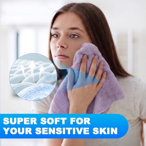 100% Cotton Wash Cloths 3 Pack - Sky Blue, Mint Green, Lavender