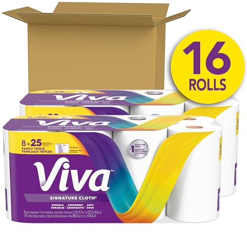 Viva Signature Cloth Paper Towels, 8 Family Triple Rolls, 141 Sheets/Roll