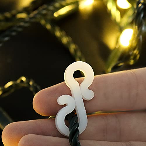 30Pcs Gutter Hooks for Outdoor Lights - White, Christmas Light Clips