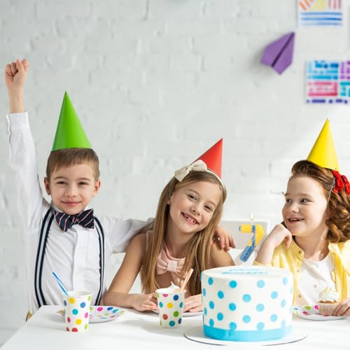 Blue and Yellow Number 7 Birthday Candle - Anime Cartoon Design
