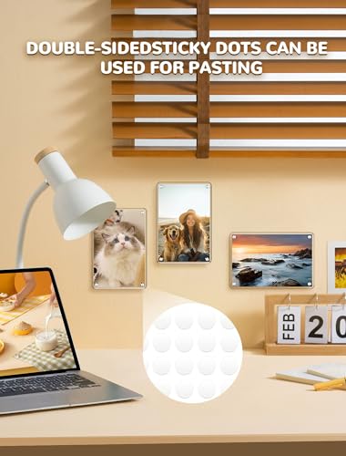 16 Pack Acrylic Magnetic Picture Frames for Fridge - Dual-Sided