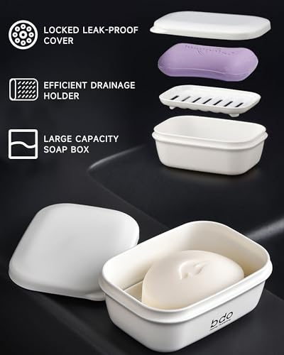 Doter Leakproof Travel Soap Case with Drainage Tray - Pink