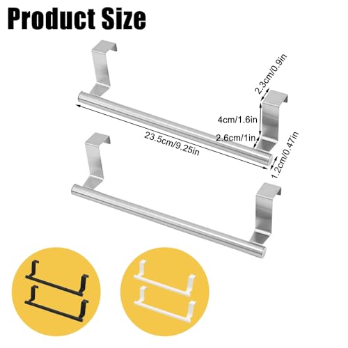 Stainless Steel Towel Rack Holder - 2 Pack Over-the-Door Kitchen & Bathroom