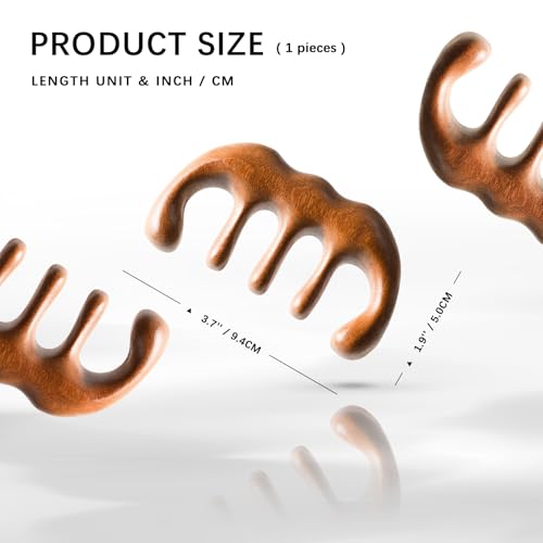 Hefild Sandalwood Wide Tooth Comb and Scalp Massager Anti-Static