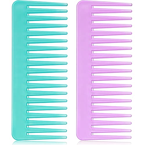 Patelai Wide Tooth Hair Detangling Comb, No Handle Anti-Static Plastic Comb for Curly Wet and Dry Hair
